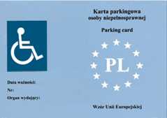 Wzór karty parkingowej